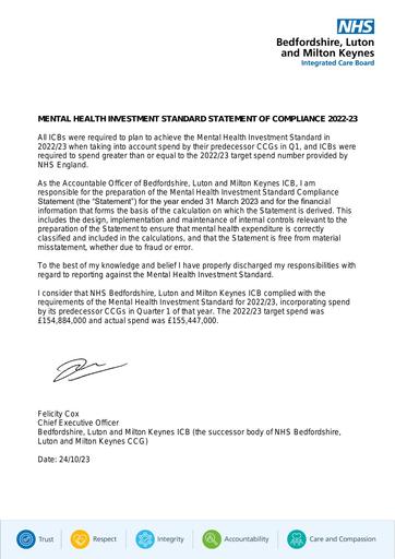 MHIS Statement of Compliance