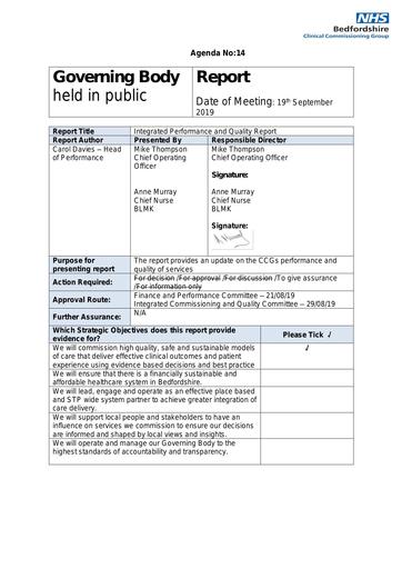 14.0 intergrated quality safety performance report