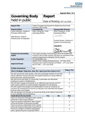 11.1 engagement report biddenham