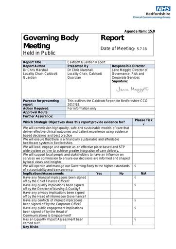 15.0 CCG caldicott guardian