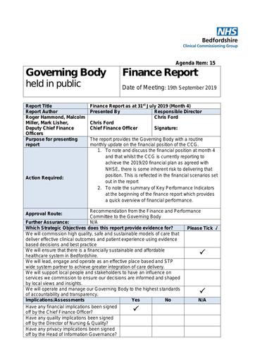 15.0 finance report month 4