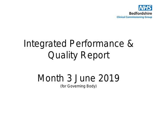 14.0 intergrated performance quality report