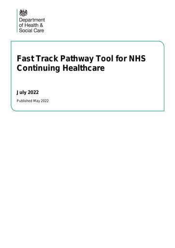 Fast Track Pathway Tool for NHS Continuing Healthcare guidance