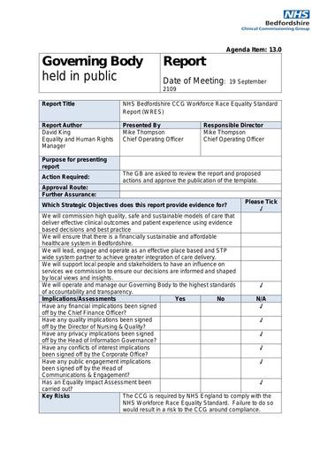 13.0 race equality standards