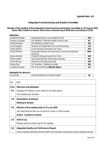 17.0d ICQC minutes 22nd august 2018