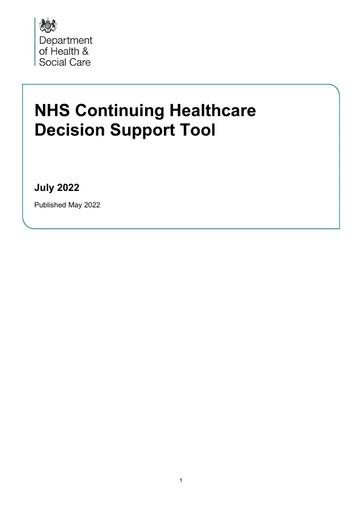 NHS Continuing Healthcare Decision Support Tool