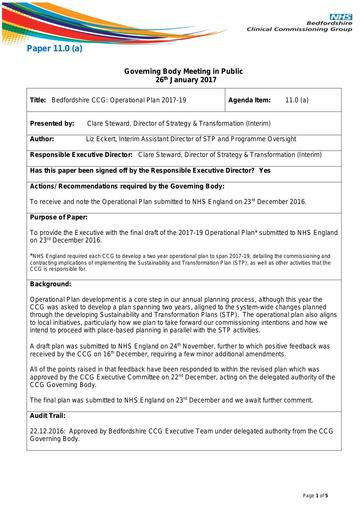 11 0 a operating plan