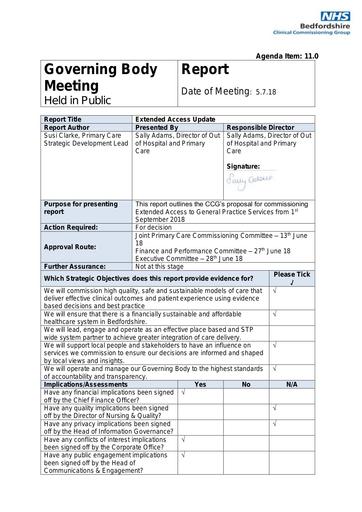 11.0 extended access paper governing body