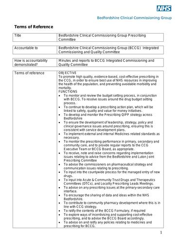 19 0 prescribing committee ccg tor September