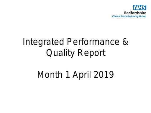 13.0 Intergrated performance quality report