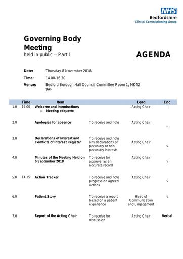 0.0 part 1 governing body agenda nov 2018