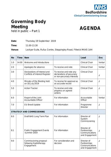 0.0 agenda 19 September