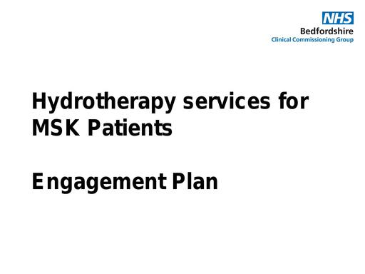 12.0 Hydrotherapy services for MSK patients