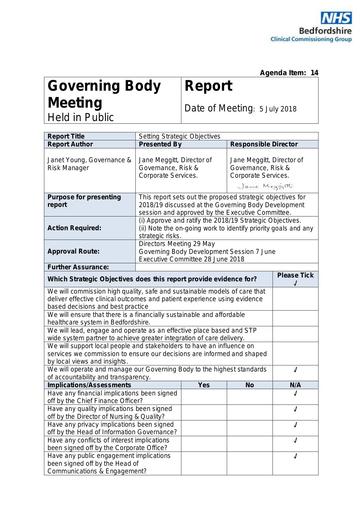 14.0 strategic objectives governing body 5